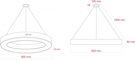 Подвесной светильник светодиодный ЭРА SPO-134-W-40K-056 (220V, на тросе, кольцо, IP40)