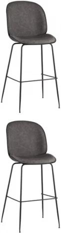 Стул барный Beetle PU со спинкой серый 2 шт Stool Group (арт.УТ000038313)