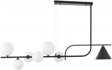 Потолочная люстра на штанге Lumina Deco Amadeo LDP 7036-7 BK+WT (220V, на проводе)