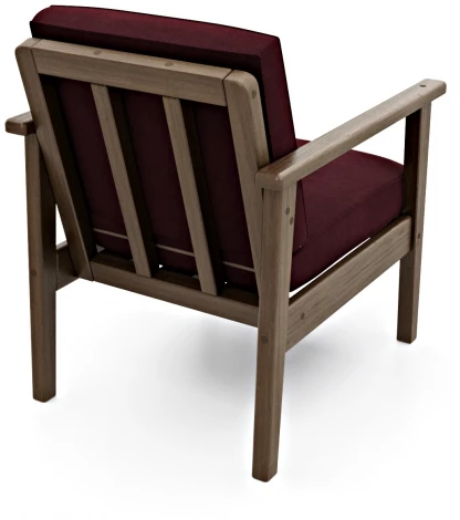 Кресло Arsko Лориан орех велюр бордовый