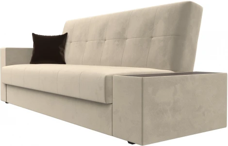 Диван-книжка Лига-020 стол справа (Бежевый,Коричневый/Микровельвет) Лига Диванов арт.118490