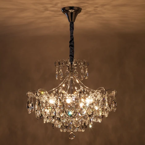 Подвесная люстра Eurosvet Crystal 10080/6 хром / прозрачный хрусталь