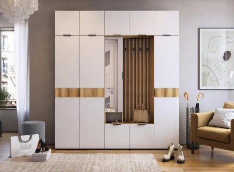 Шкаф навесной Woodville Бери 120 дуб крафт золотой / белое дерево 551873