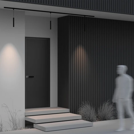 Уличный трековый светильник 8W 48V Maytoni Focus O-TR01-1-P-8WB3K (LED, круглые, IP65)