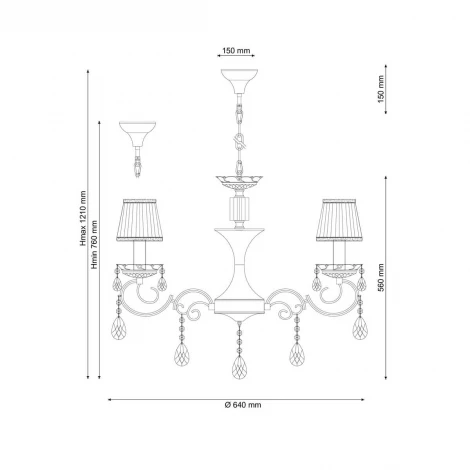 Подвесная люстра Lucia Tucci Il Bello 121.6 (220V, хрусталь Asfour, на цепи)