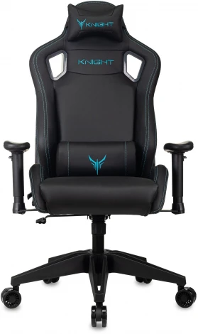 Кресло игровое Knight Outrid Smile черный эко.кожа крестов. пластик