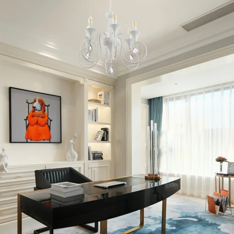 Подвесная люстра Arte Milano AM349920 349920/6 WT (220V, подвески, на цепи, подсвечник, свеча)