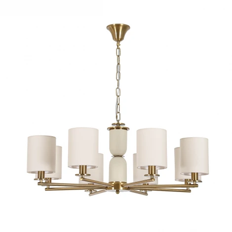 Подвесная люстра Lumion Eclate 8412/8 латунь/белый, металл/текстиль Е14 8*40W 220V
