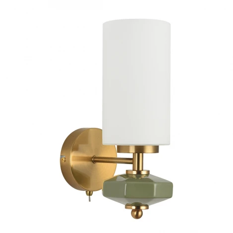 Бра Lumion Mila 8427/1W латунь/белый/зеленый, металл/керамика/стекло E27 60W 220V