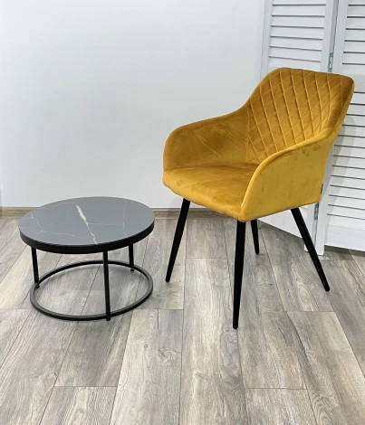 Стул M-City BRANDY BLUVEL-68 желтый/ черный каркас