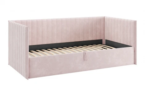 Кровать с подъемным механизмом Твикс (Софа) 90х200 см Mebelson (ДСП,Велюр/Розовый) арт.170618,2172