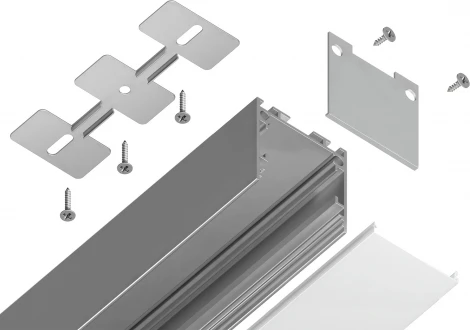 Алюминиевый профиль накладной/подвесной "Profile System" для светодиодной ленты до 23мм Ambrella Illumination GP2500AL