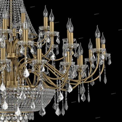 Подвесная большая люстра Osgona Classic 700511 (220V, хрусталь, на цепи, подсвечник, свеча)