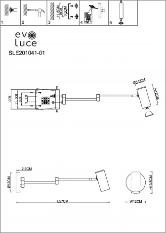 Настенный светильник Evoluce ZOOM SLE201041-01