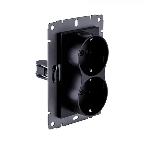 Розетка штепсельная SCHUKO двойная 16A/250 В черный Kollinger REA-032BK для Aspekt, Eleganz, Reflex