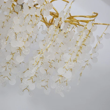 Подвесная люстра Favourite Parra 4161-12P (220V, хрусталь, на тросе, лепестки, ветки)