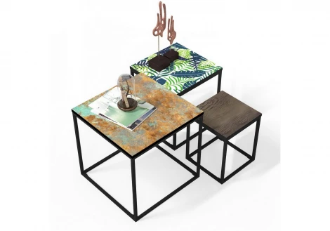 Комплект из 3 журнальных столиков черный MY iNTERNO Penna ML-S9362