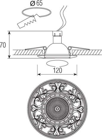 Встраиваемый светильник Donolux N1555 N1565-Light copper (220V, круглые)