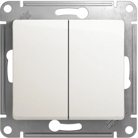 Выключатель встраиваемый двухклавишный (перламутровый) Systeme Electric Glossa GSL000665
