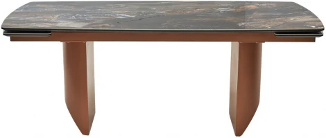 Стол M-City ПУАНТО 200 TITANIUM LAWA NERO, керамика / МЕДЬ каркас