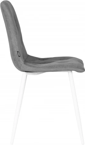 Стул обеденный DOBRIN CHILLY ROMBO (Серый Simple 33, основание белый) 006 ROMBO, цвет сиденья серый основания белый