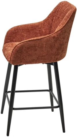 Полубарный стул M-City ERYK 180 град. поворот. 3018-09 коричневый, шенилл / черный каркас (H=67)
