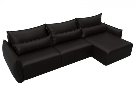 Диван угловой Лига-051 НПБ Лонг угол универсальный (ЛДСП,Брус,Фанера/Пластик/Экокожа/Коричневый) Лига Диванов 129891