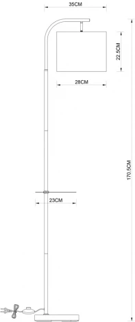 Торшер с полкой Arte Lamp Connor A4053PN-1BK (220V, выключатель)
