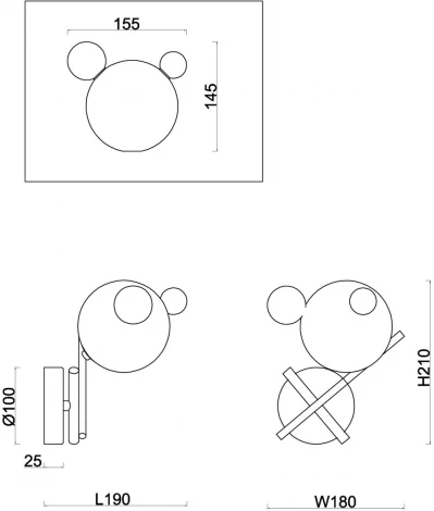 Бра Freya Flaty FR5374WL-01BS (220V, шар)