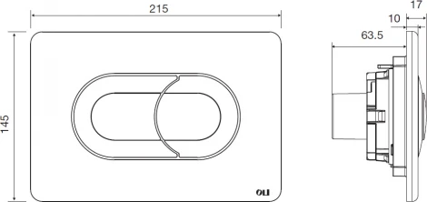 Кнопка смыва OLI Salina 640086 хром матовый