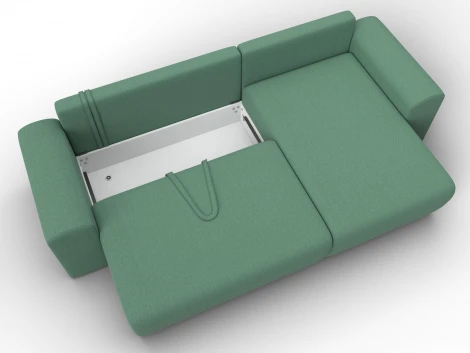Диван угловой Лига-099 угол универсальный (ДВП,ДСП,ЛДСП,Брус,Фанера/Пластик/Рогожка/Зеленый) Лига Диванов 133696