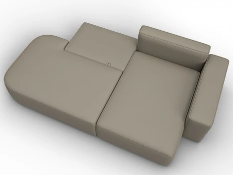 Диван угловой Лига-065 угол правый (ДСП/Пластик/Экокожа/Бежевый) Лига Диванов 129802