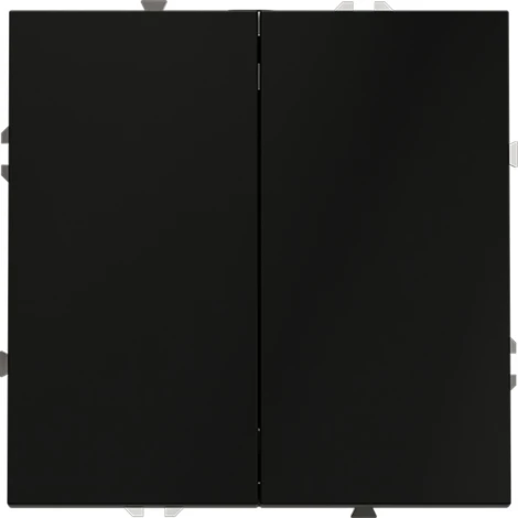 Проходной переключатель двухклавишный (черный матовый) Voltum S70 VLS020308