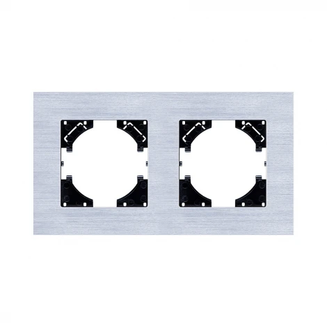 Рамка 2-постовая серебро Kollinger Reflex AL RA2SR