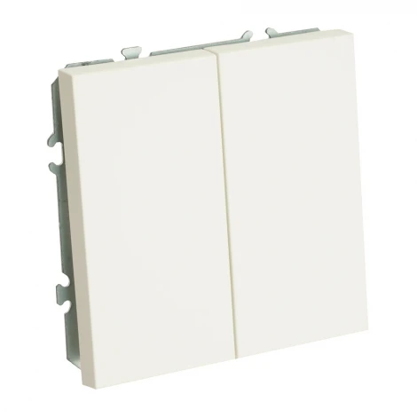 Выключатель двухклавишный (белый фарфор, soft touch) Stekker Эмили 49866