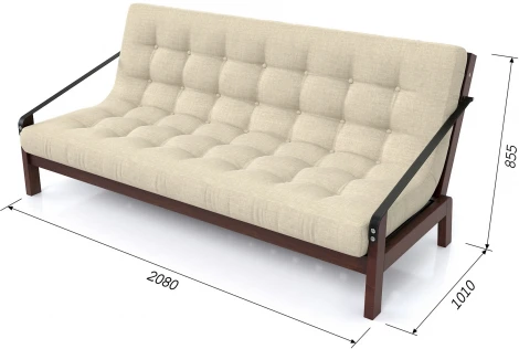 Диван Arsko Локи орех темно-бежевая рогожка