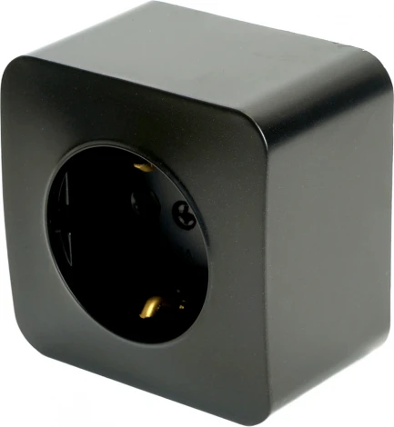 Розетка с заземлением (черный матовый) Stekker София 49494
