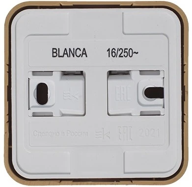 Розетка накладная с заземлением и шторками (ясень) Systeme Electric Blanca BLNRA011115