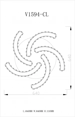 Люстра потолочная светодиодная V1594-CL Luna LED*40W