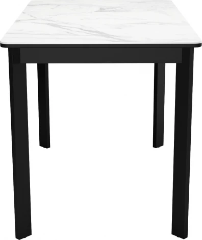 Стол DikLine LK110 Керамика Белый мрамор/подстолье черное/опоры черные арт.00-00073631