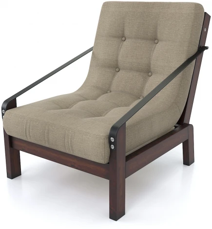 Кресло Arsko Локи орех темно-бежевая рогожка