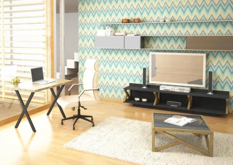 Обеденный стол Лофт Х 120х70 Дуб беленый шпон