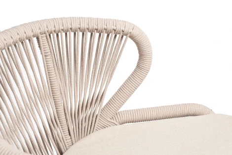 Обеденная группа на 4 персоны со стульями Милан, каркас белый, роуп бежевый 4SIS Малага MAL-CMIL4T1-5-SET beige