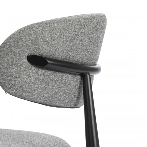 Стул обеденный Belsay/Белси / 2 шт. в упаковке велюр/металл, светло-серый/черный, 46х53х79см (Комплект из 2 шт.) Tetchair 25929