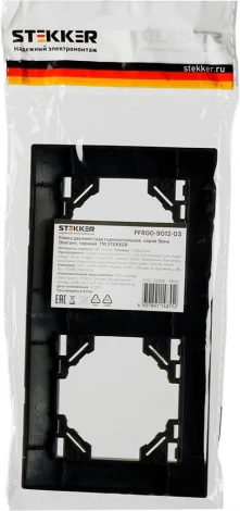 Рамка на 2 поста (черный) Stekker Эрна Элегант 49662