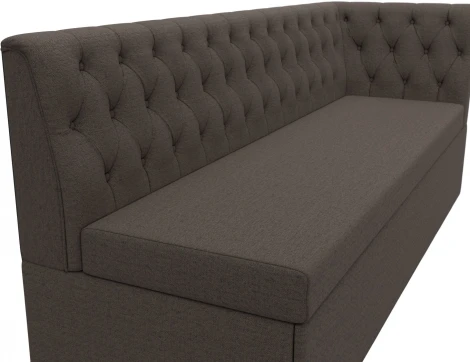 Диван кухонный Маркиз с углом справа (Коричневый/Рогожка) Лига Диванов арт.122441