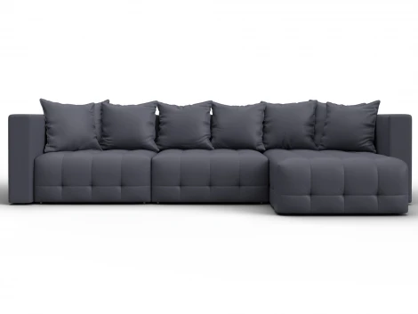 Диван угловой Лига-052 НПБ Лонг угол универсальный (ЛДСП,Брус,Фанера/Пластик/Экокожа/Серый) Лига Диванов 129917