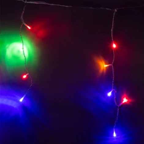 Бахрома светодиодная с эффектом мерцания, 12м. соединяемая, 195 светодиодов, разноцветный свет Uniel ULD-B12006-195/TTK MULTI IP44