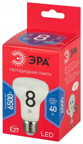 Лампочка светодиодная E27 8W ЭРА LED R63-8W-865-E27 R