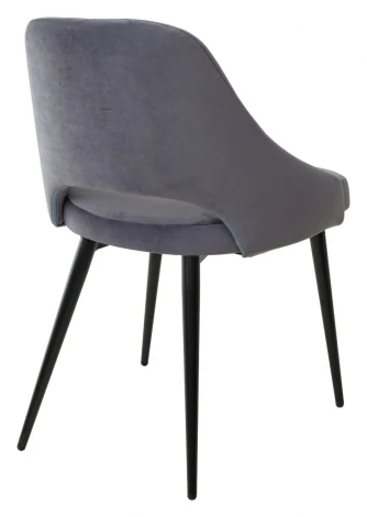 Обеденный стул M-City FANTINE-LS СЕРЫЙ #27, велюр / черный каркас